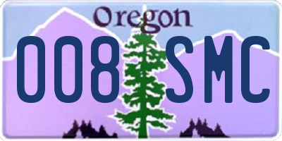 OR license plate 008SMC