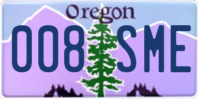 OR license plate 008SME