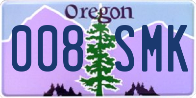 OR license plate 008SMK