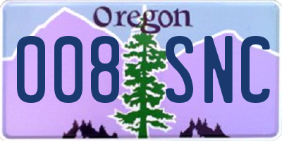 OR license plate 008SNC