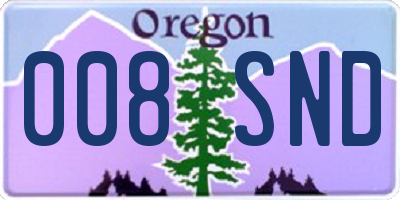 OR license plate 008SND