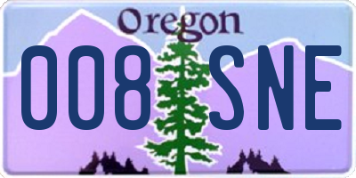 OR license plate 008SNE