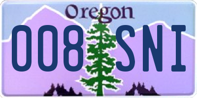 OR license plate 008SNI