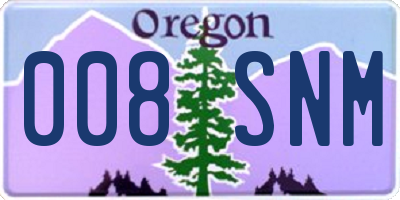 OR license plate 008SNM