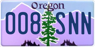 OR license plate 008SNN