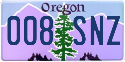 OR license plate 008SNZ