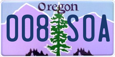 OR license plate 008SOA