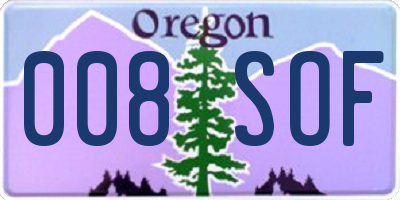 OR license plate 008SOF