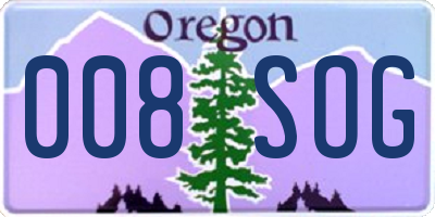 OR license plate 008SOG