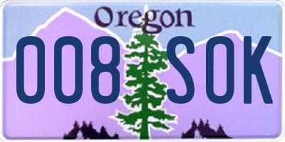 OR license plate 008SOK