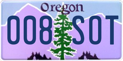 OR license plate 008SOT