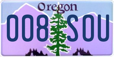 OR license plate 008SOU
