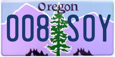 OR license plate 008SOY
