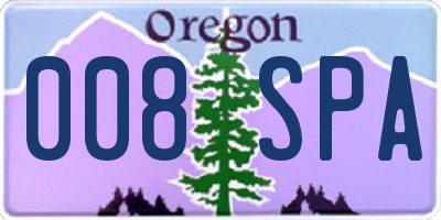 OR license plate 008SPA