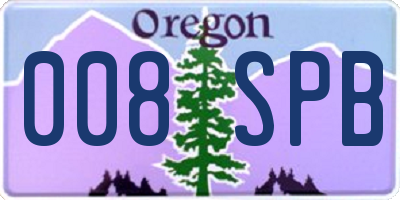 OR license plate 008SPB