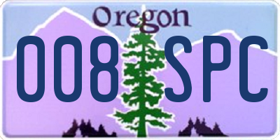OR license plate 008SPC