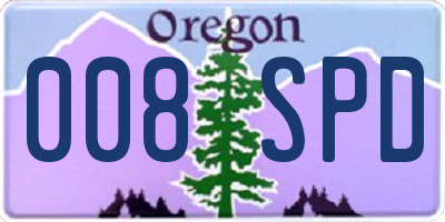OR license plate 008SPD