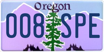 OR license plate 008SPE