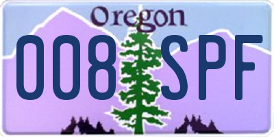 OR license plate 008SPF