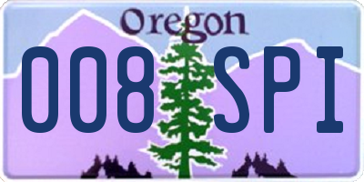 OR license plate 008SPI