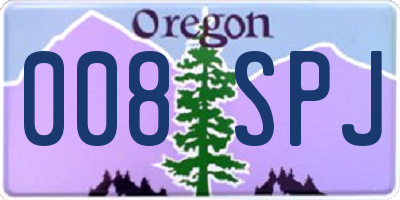 OR license plate 008SPJ