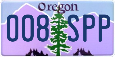 OR license plate 008SPP