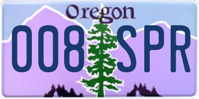 OR license plate 008SPR
