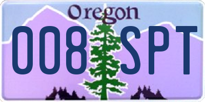 OR license plate 008SPT