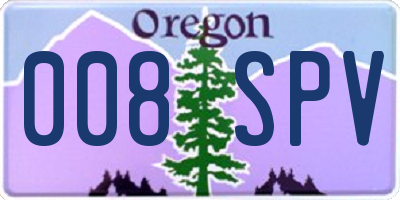 OR license plate 008SPV