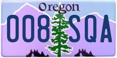 OR license plate 008SQA