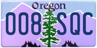 OR license plate 008SQC