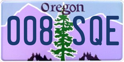 OR license plate 008SQE