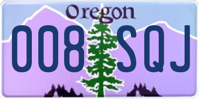 OR license plate 008SQJ
