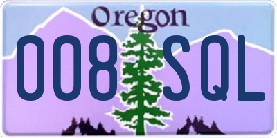 OR license plate 008SQL