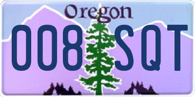 OR license plate 008SQT