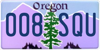 OR license plate 008SQU