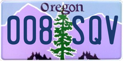 OR license plate 008SQV