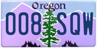 OR license plate 008SQW