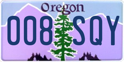 OR license plate 008SQY