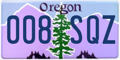 OR license plate 008SQZ