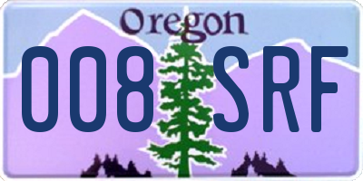 OR license plate 008SRF