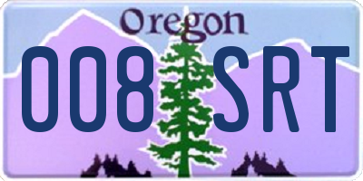 OR license plate 008SRT