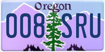 OR license plate 008SRU
