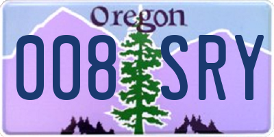 OR license plate 008SRY