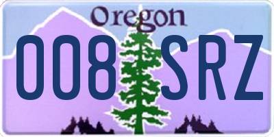 OR license plate 008SRZ