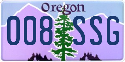 OR license plate 008SSG
