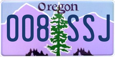 OR license plate 008SSJ