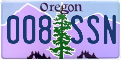 OR license plate 008SSN
