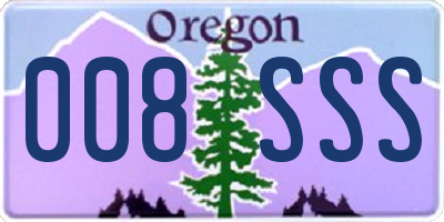 OR license plate 008SSS