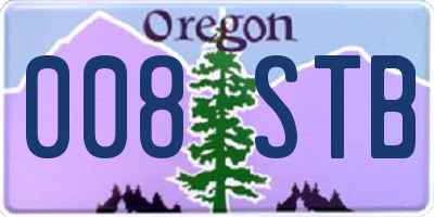OR license plate 008STB